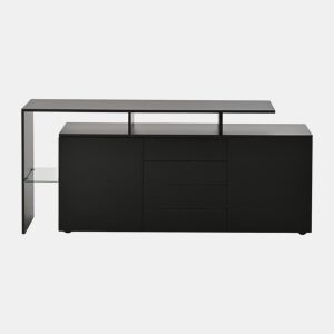 Aparador de sala 160x40x80 cm - com LED, alto brilho, multiuso - preto