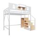 Cama alta para niños 255x145 Cama alta para niños 255x145 Blanco