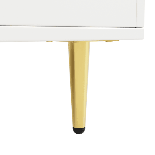 Armário de sala de jantar moderno 145x39x171 cm - Portas de vidro Chambray, prateleira para copos de vinho, armazenamento em camadas - Branco