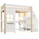Cama alta para niños 251x105 Cama alta para niños 251x105 Natural/ Blanco