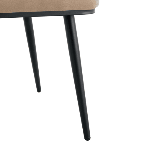 Cadeiras de sala de jantar 2 unidades - Veludo com encosto em corrente de bolas, pernas metálicas pretas - Camel