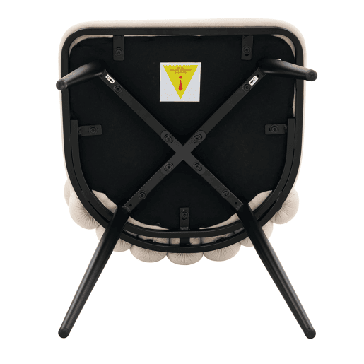 Cadeiras de sala de jantar 2 unidades - Veludo com encosto em cadeias e pernas metálicas pretas - Off White