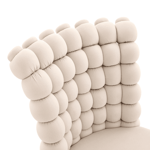 Cadeiras de sala de jantar 2 unidades - Veludo com encosto em cadeias e pernas metálicas pretas - Off White