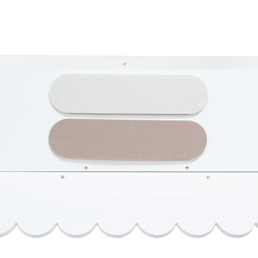 Cama beliche infantil 90x200 cm - Escada com arrumação, Janelas requintadas, Teto ondulado - Branco+Natural Cama beliche infantil 90x200 cm - Escada com arrumação, Janelas requintadas, Teto ondulado - Branco+Natural