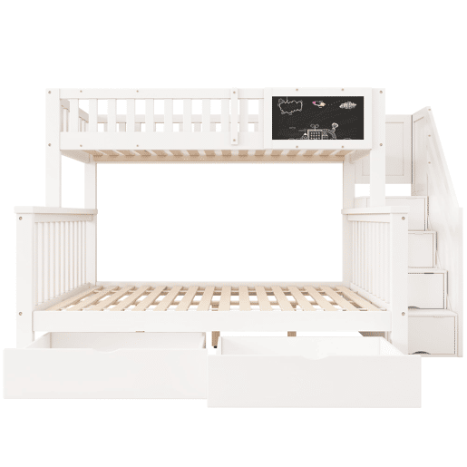 Cama beliche infantil 90x200+140x200 - multifuncional com mesa e gavetas - branca