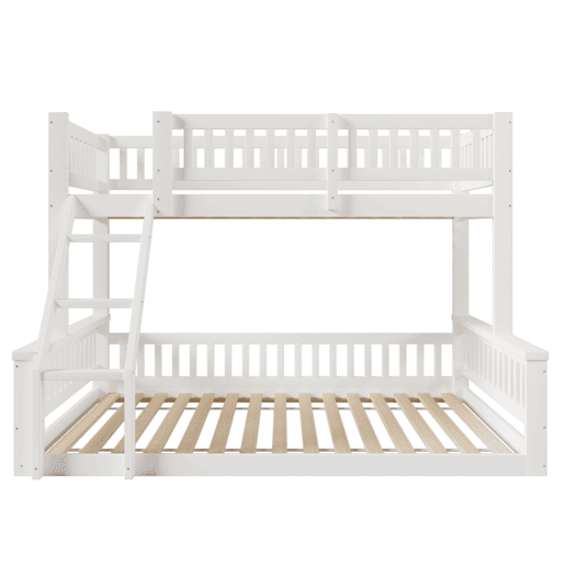 Beliche 90x200cm+140x200cm - Escada, Corrimãos, Estilo simples - Branco