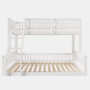 Beliche 90x200cm+140x200cm - Escada, Corrimãos, Estilo simples - Branco