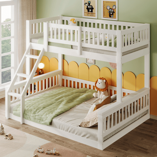 Beliche 90x200cm+140x200cm - Escada, Corrimãos, Estilo simples - Branco