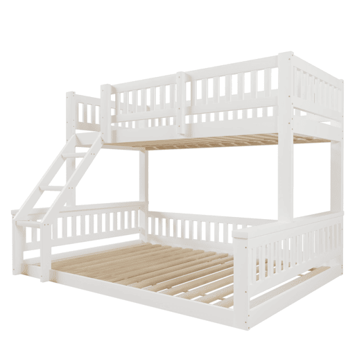 Beliche 90x200cm+140x200cm - Escada, Corrimãos, Estilo simples - Branco