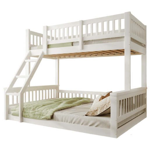 Beliche 90x200cm+140x200cm - Escada, Corrimãos, Estilo simples - Branco