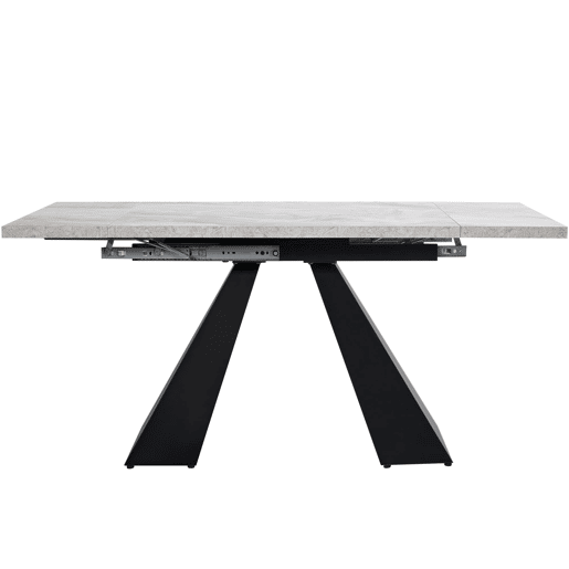 Mesa de jantar extensível 99-159x74 cm - Mesa compacta com design flexível - Cinza