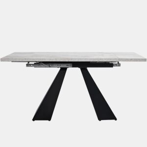 Mesa de jantar extensível 99-159x74 cm - Mesa compacta com design flexível - Cinza