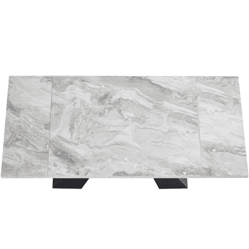 Mesa de jantar extensível 99-159x74 cm - Mesa compacta com design flexível - Cinza