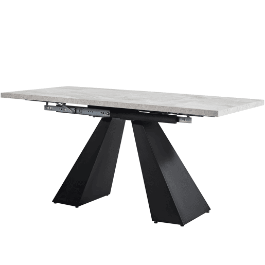 Mesa de jantar extensível 99-159x74 cm - Mesa compacta com design flexível - Cinza