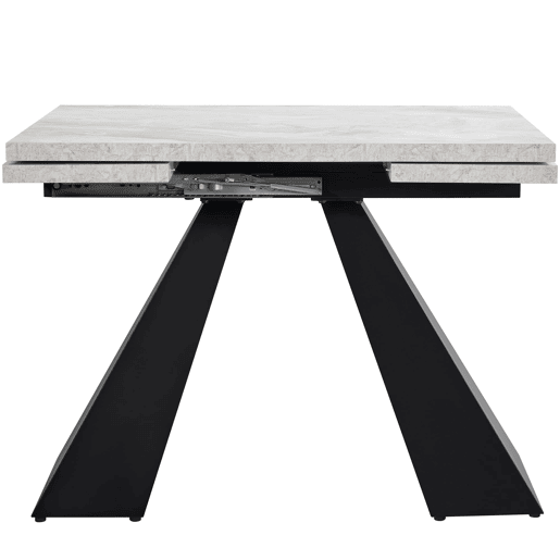 Mesa de jantar extensível 99-159x74 cm - Mesa compacta com design flexível - Cinza