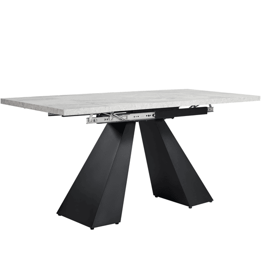 Mesa de jantar extensível 99-159x74 cm - Mesa compacta com design flexível - Cinza
