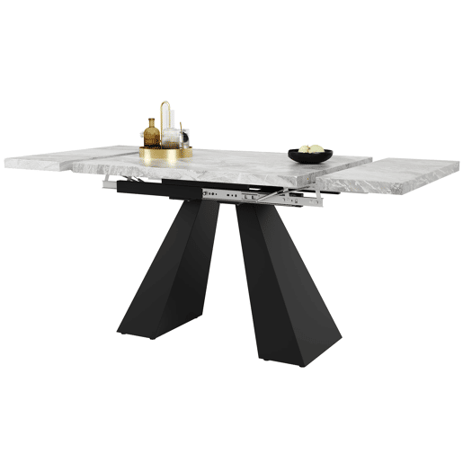 Mesa de jantar extensível 99-159x74 cm - Mesa compacta com design flexível - Cinza