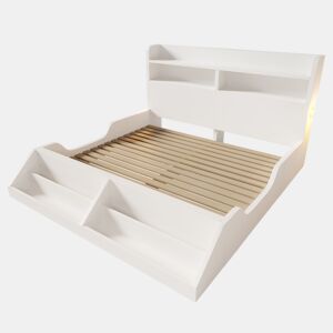 Cama de criança,cama de casal de madeira maciça 140x200 cm,branco