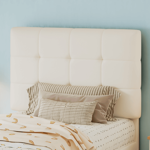 Cama de criança,cama de solteiro de pu 90x200 cm,bege