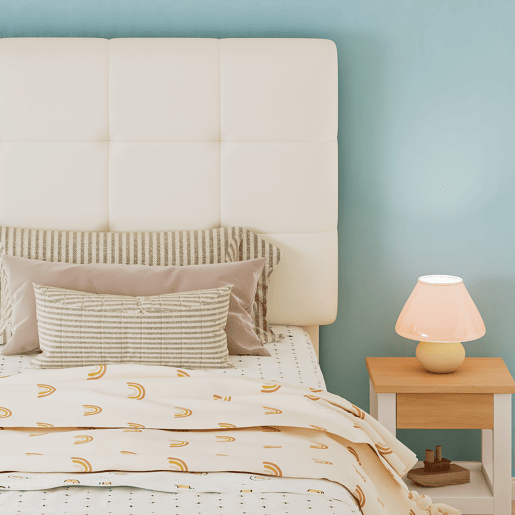Cama de criança,cama de solteiro de pu 90x200 cm,bege