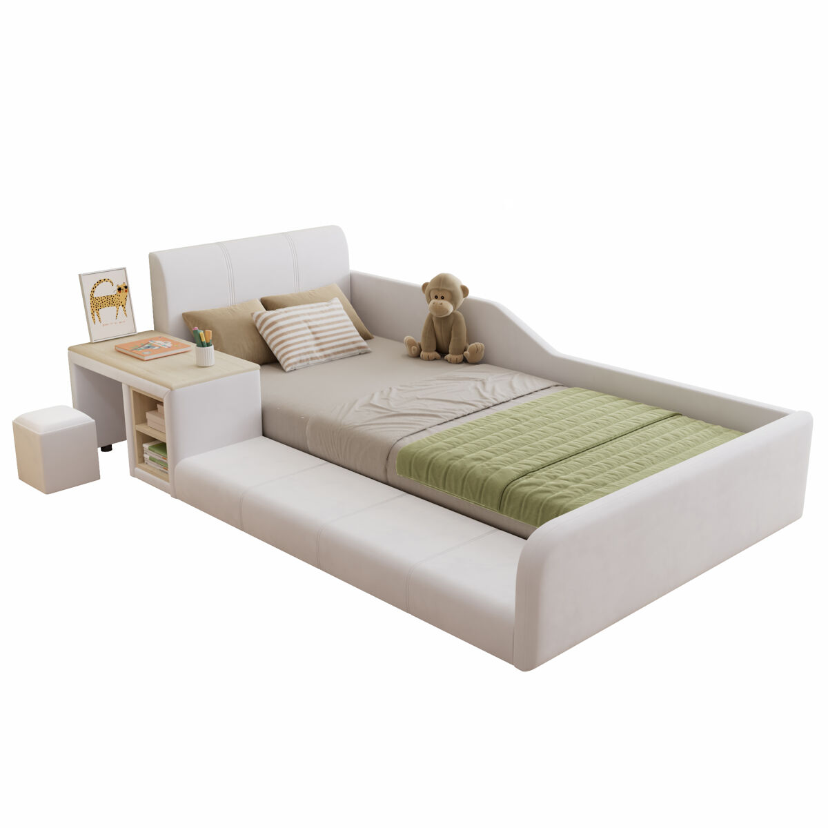 Cama infantil de terciopelo 125x212 Blanco
