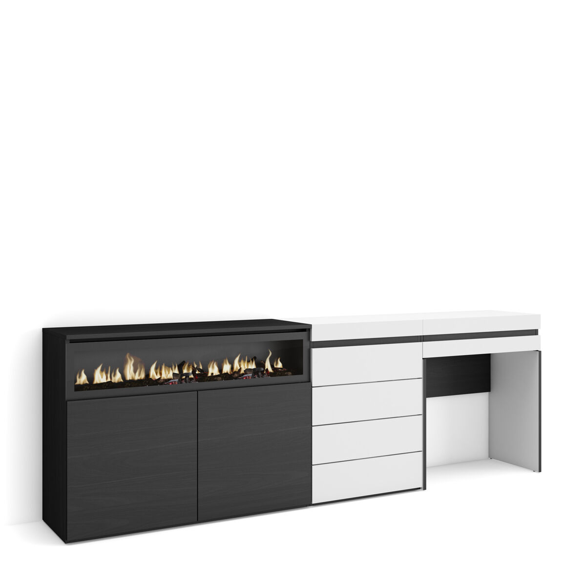 Aparador, Con almacenamiento, Chimenea eléctrica XXL 227