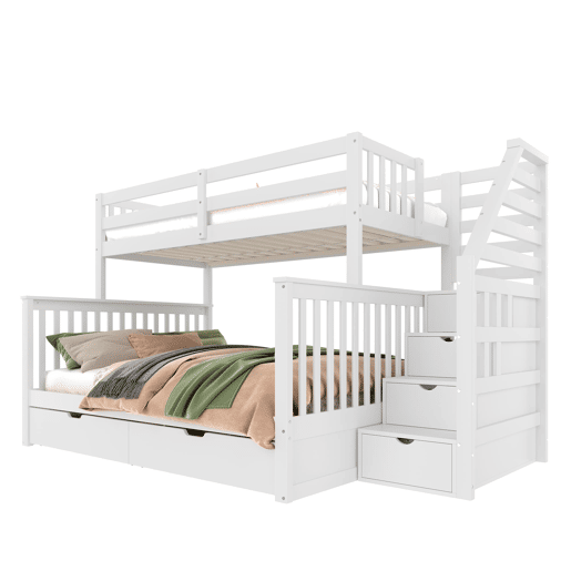Beliche 90x200 cm - Com gavetas, arrumação, multifuncional, sem colchão, branco