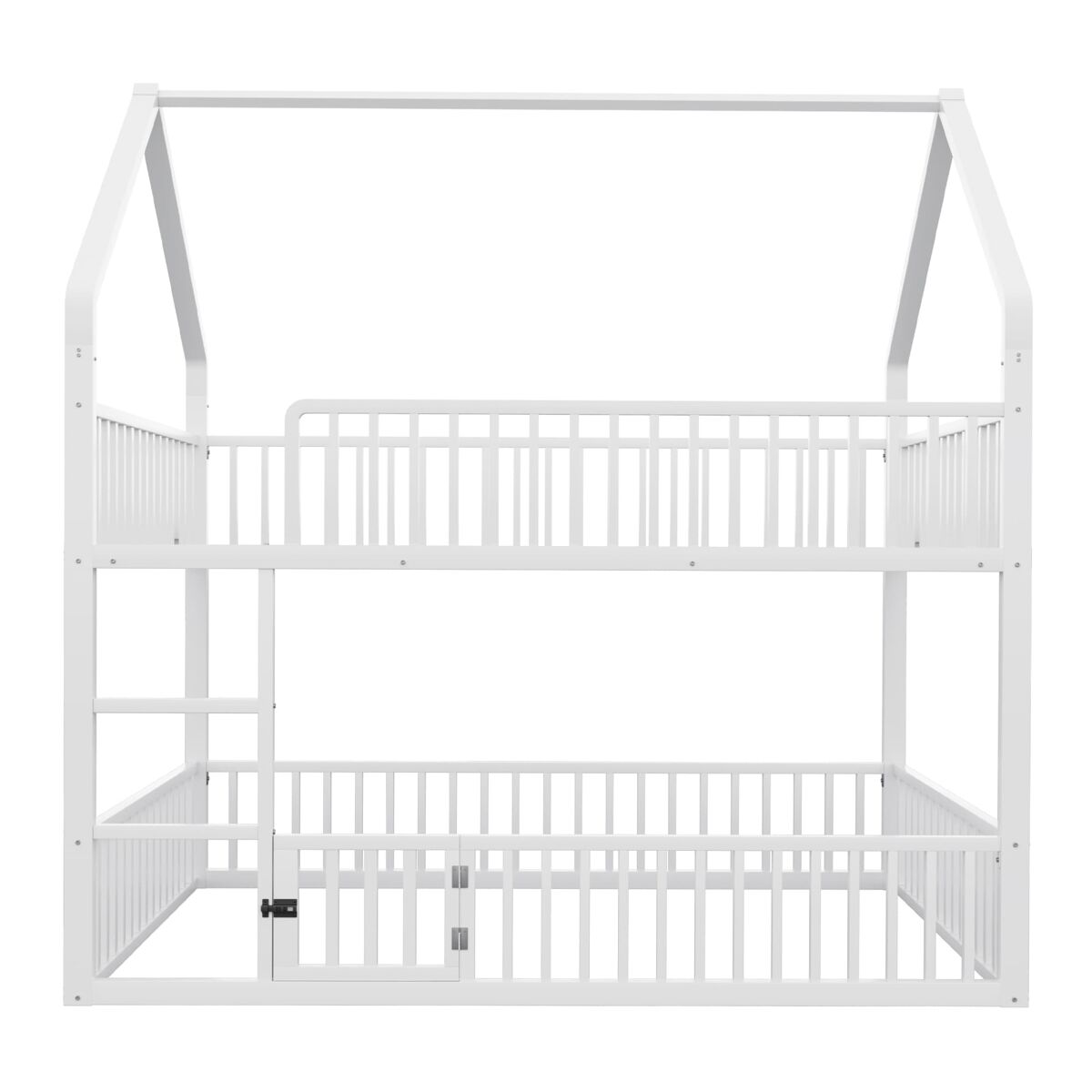 cama litera infantil 140x200 - con escalera diseno loft cama inferior con puerta blanca