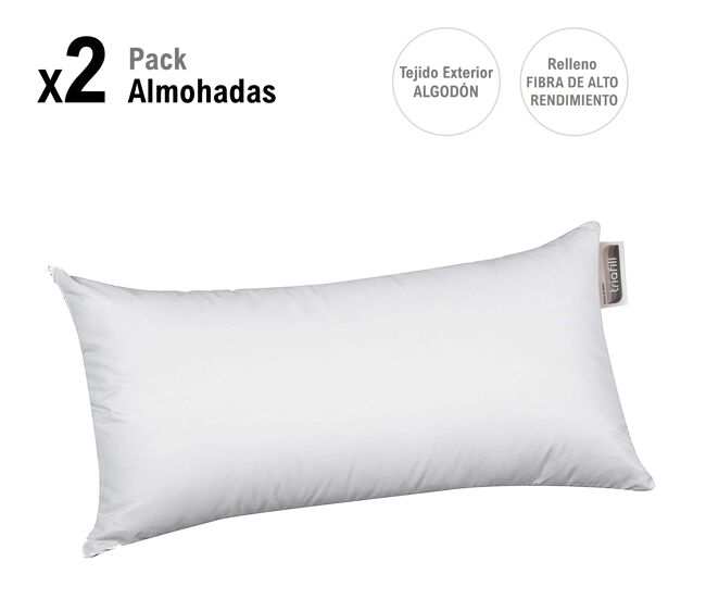 Pack oferta 2 almohadas triafill 100% algodón