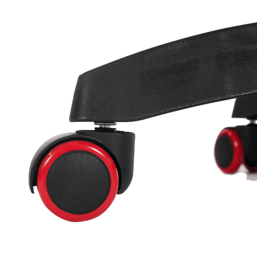 Cadeira gaming ergonómica - Giratória 360° com apoio para os pés e suporte lombar - Preto e vermelho