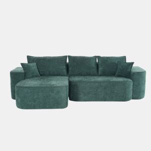 Sofá de canto de 4 lugares 262 cm - chaise longue, assento profundo XXL, modular - verde