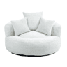 Sofá Lazy Individual - Resistente, Encosto Alto, 3 Almofadas, Interior e Exterior - Bege