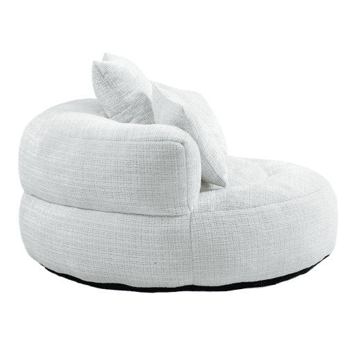 Sofá Lazy Individual - Resistente, Encosto Alto, 3 Almofadas, Interior e Exterior - Bege