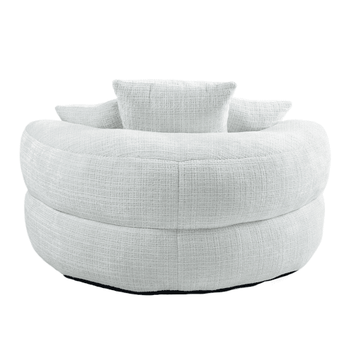 Sofá Lazy Individual - Resistente, Encosto Alto, 3 Almofadas, Interior e Exterior - Bege
