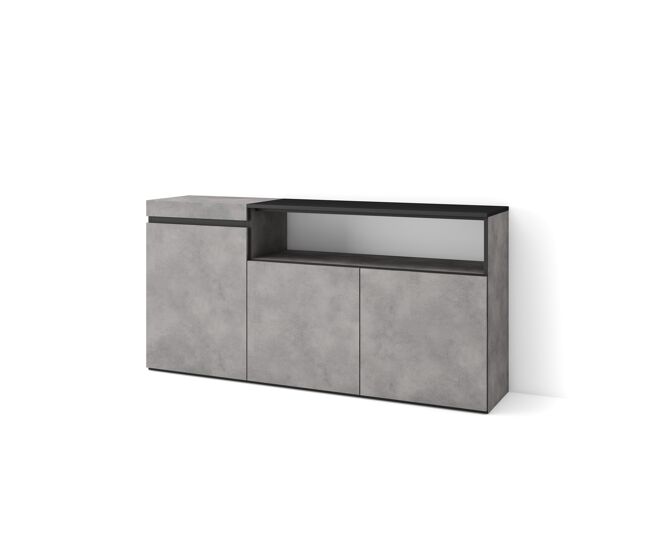 Aparadores para salón | gran capacidad de almacenaje | 150x75x35cm | 3 puertas | armario, zapatero | estilo moderno | cemento