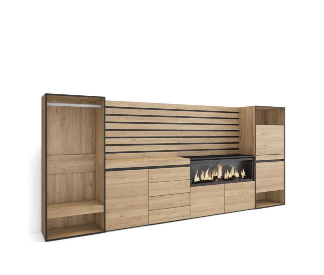 Aparador | con almacenamiento | 334x145x35 cm | dormitorio, habitación | chimenea eléctrica xxl | cómoda, cajonera | zapatero | vestidor abierto |
