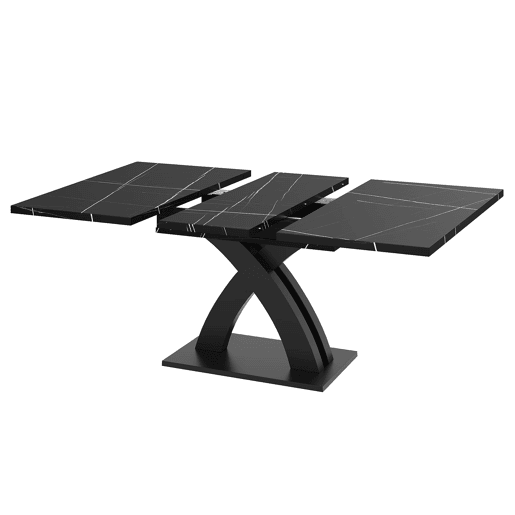 Mesa extensível 120x80x76 cm - Para sala de jantar, cozinha ou terraço - Estende até 160 cm - Preto