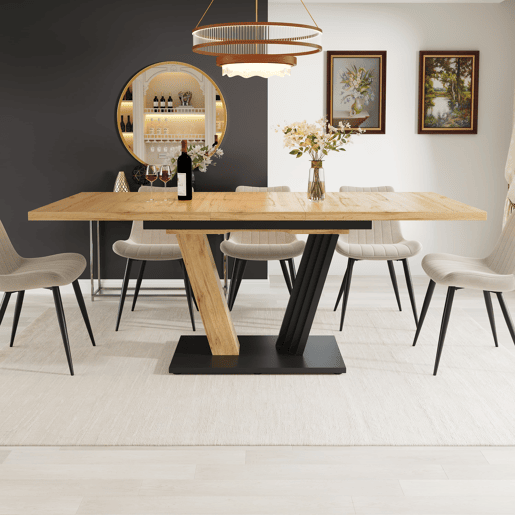 Mesa extensÃvel 120160 x 80 x 76 cm - Mesa de cozinha e sala com pernas em forma de asa - Cor madeira Mesa extensÃvel 120160 x 80 x 76 cm - Mesa de cozinha e sala com pernas em forma de asa - Cor madeira
