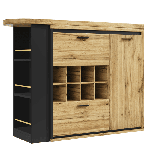 Mesa extensível 138x39x105 cm - estende até 220 cm, mesa de cozinha e sala de jantar, com veios de madeira - Cor madeira