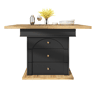 Mesa extensível telescópica 110-140×80 cm - Mesa de cozinha dobrável, design minimalista, preta