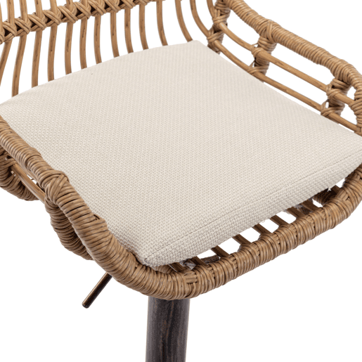 Conjunto de 2 bancos de bar - altura ajustável com apoio para os pés - bege Conjunto de 2 bancos de bar - altura ajustável com apoio para os pés - bege