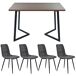 Conjunto de mesas y sillas de comedor Conjunto de mesas y sillas de comedor Gris