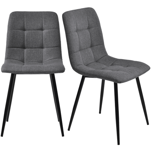 Conjunto de mesa de jantar 117 cm - Mesa retangular moderna com 4 cadeiras - Tecido de linho cinzento