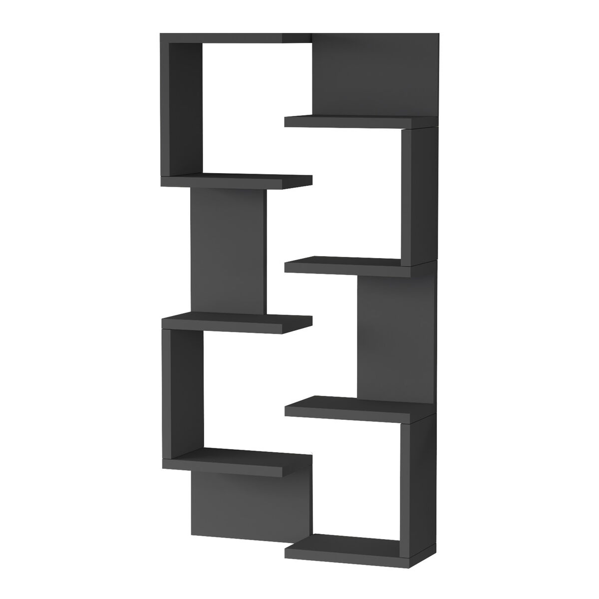 Juego de 2 estanterías de pared omn 8 estantes 93x24x15 cm - antracita [en.casa]