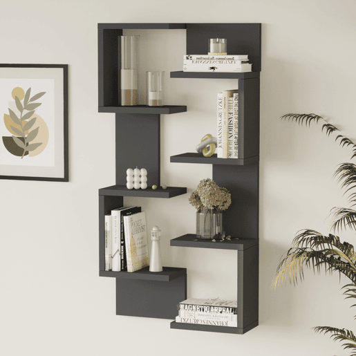 Prateleira de parede Omn conjunto de 2 peças 93x24x15 cm Antracite en.casa