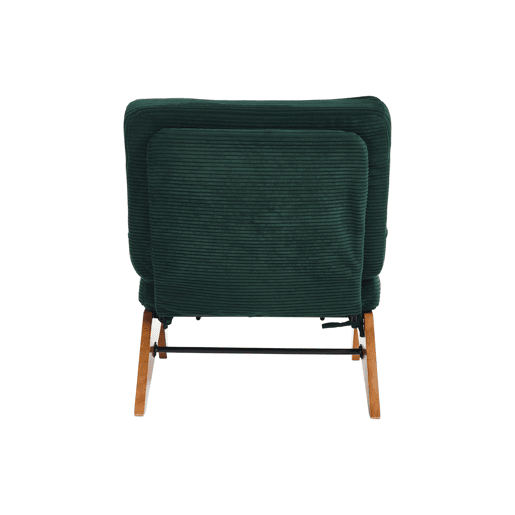 Poltrona lounge ajustável tamanho compacto - sem encosto com apoio para os pés e almofada lombar - verde esmeralda