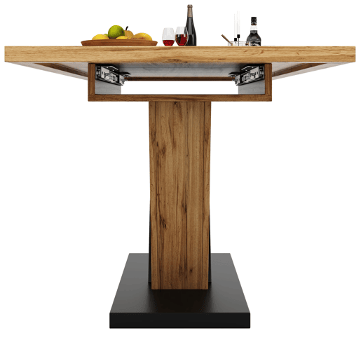 Mesa extensível 120u2013160 x 75 x 75,5 cm - Mesa de cozinha e sala de jantar - Com veios de madeira - Cor madeira