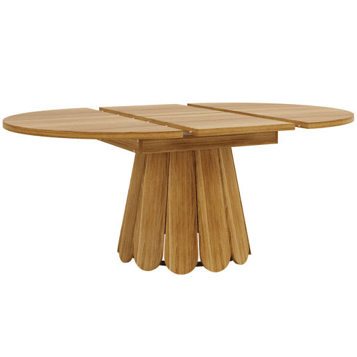 Mesa extensível redonda 118-158 cm - Para até 6 pessoas - Madeira - Castanho