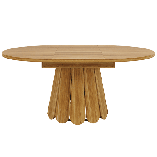 Mesa extensível redonda 118-158 cm - Para até 6 pessoas - Madeira - Castanho