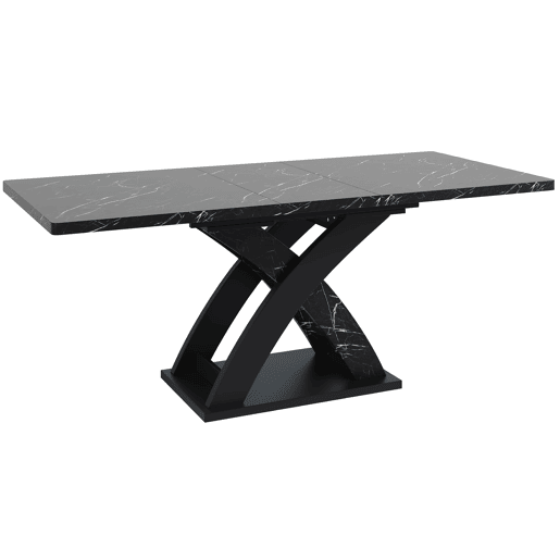 Mesa extensível 120-160 cm - Mesa de jantar, mesa de cozinha, mesa de varanda, madeira, para 6 pessoas - Preto